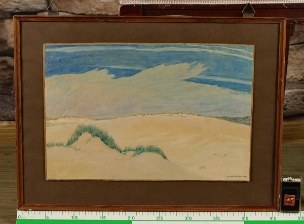 Magnus Weidemann 1880-1966 Aquarell von 1948 antik Sylt Dünen Sand Sylter Natur