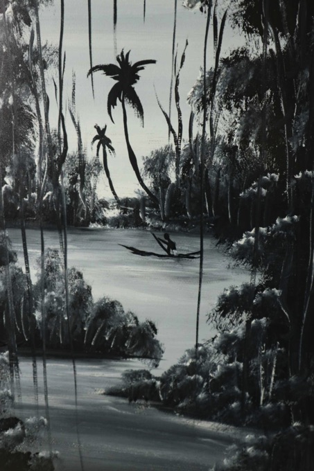 Mamadou Diakhate 1938 Gemälde Fingermalerei Senegal Dschungel