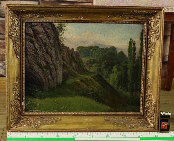 Monogramm B G Berthold Genzmer Ölgemälde antik Landschaft