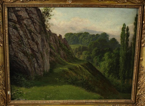 Monogramm B G Berthold Genzmer Ölgemälde antik Landschaft