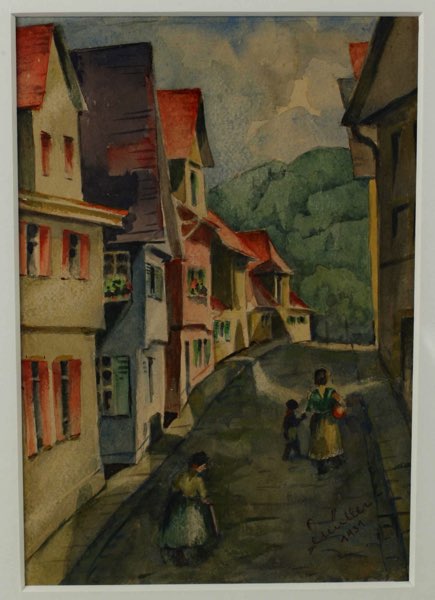 Müller Aquarell 1931 Esslingen