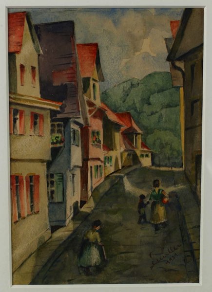 Müller Aquarell 1931 Esslingen