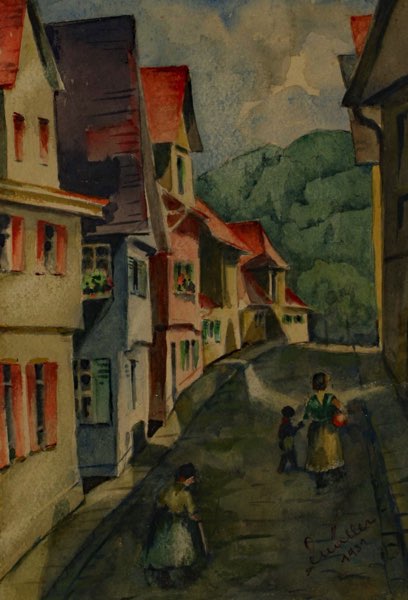Müller Aquarell 1931 Esslingen