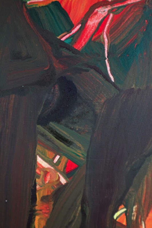 Nikolaus Grathwohl Gemälde 1990 abstrakte Komposition Bankensammlung
