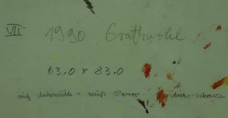Nikolaus Grathwohl Gemälde 1990 abstrakte Komposition Bankensammlung