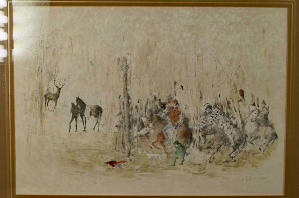 Otto Bachmann 1915-1996 Druckgrafik handsigniert Auflage 2/8 Hubertusjagd selten