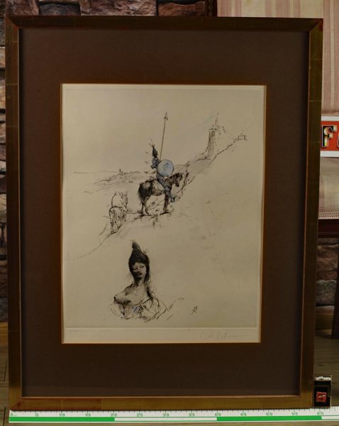 Otto Bachmann 1915-1996 Druckgrafik handsigniert Auflage 8/20 Don Quijote + Akt