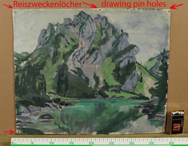 Ölgemälde antik Alpen See 1917