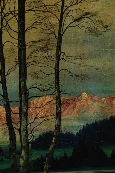 Ölgemälde antik Baum Landschaft Schmutz