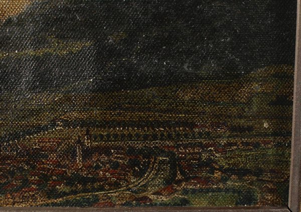 Ölgemälde antik Stadt Alpen Österreich Salzburg