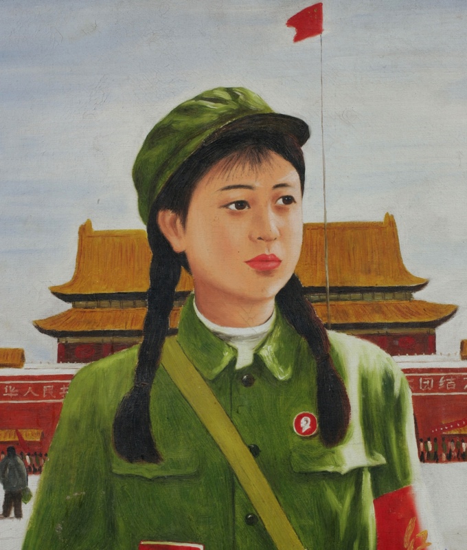 Ölgemälde chinesische Soldatin