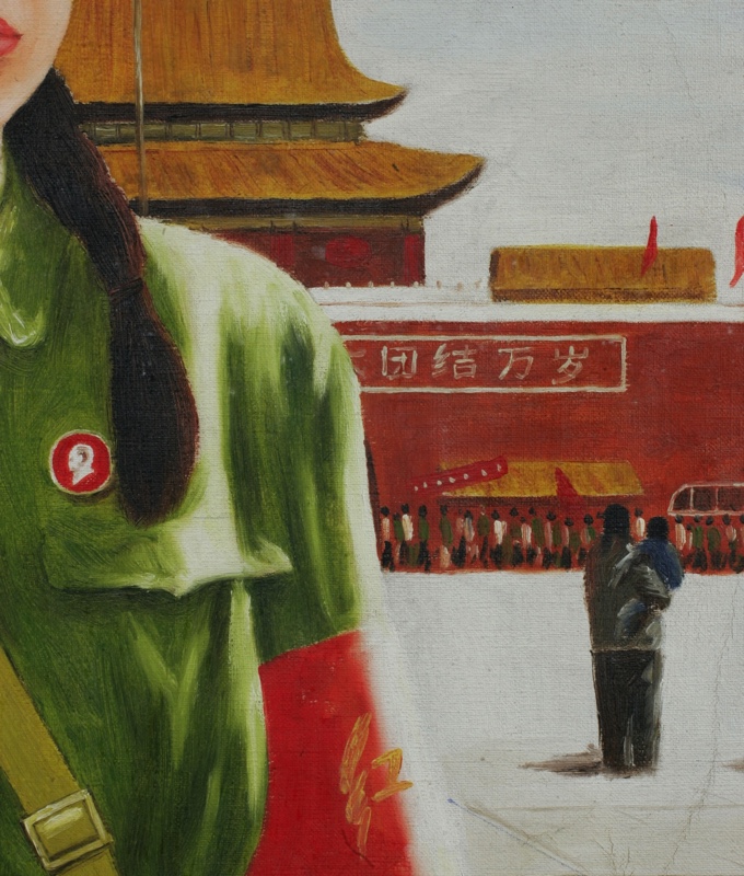 Ölgemälde chinesische Soldatin