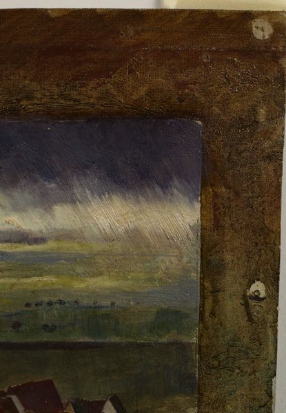Ölgemälde expressiv antik Dorf Landschaft