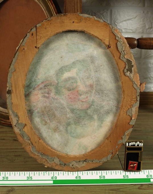 Pastell Portrait antik Akt oval