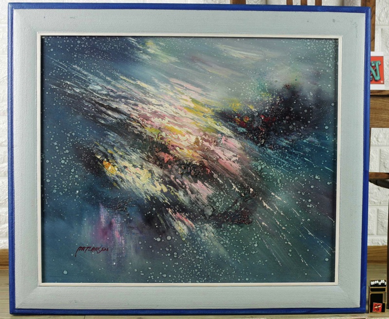 Pat Larsen Misko Art Acryl Gemälde Komposition Bank Sammlung