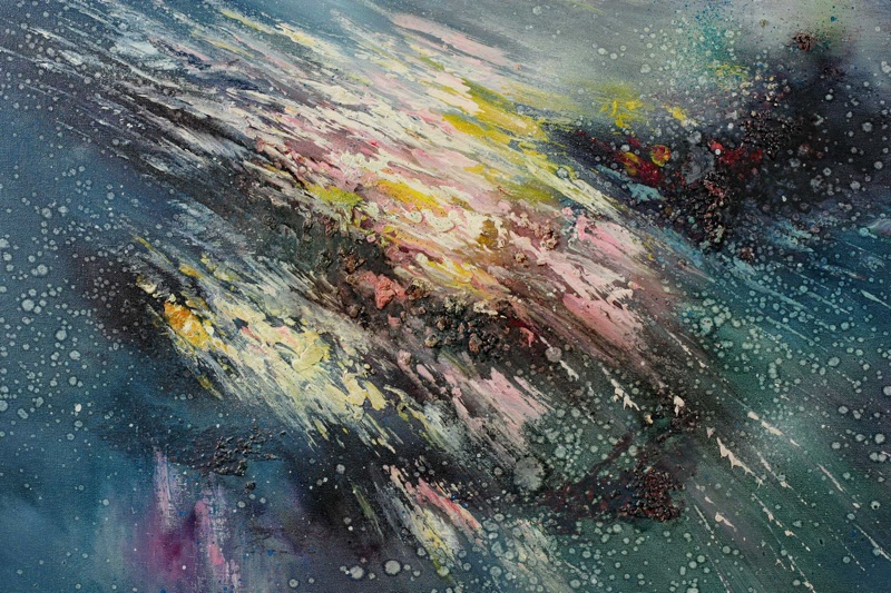 Pat Larsen Misko Art Acryl Gemälde Komposition Bank Sammlung