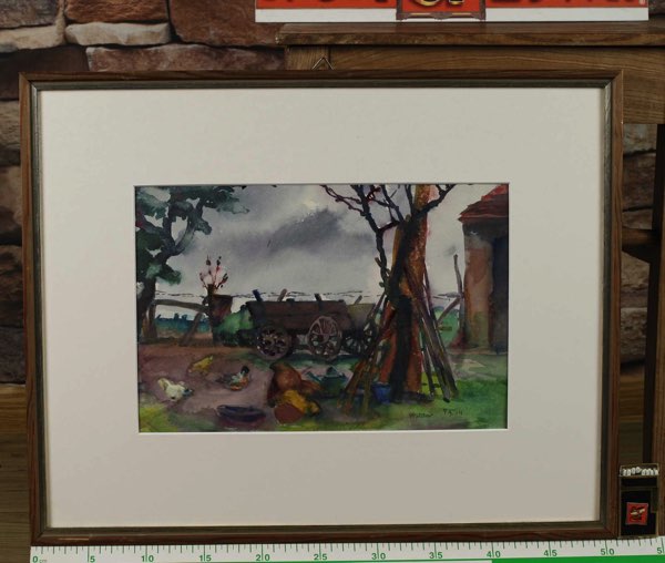 Paul Grünwald Aquarell antik Mahlow 1914