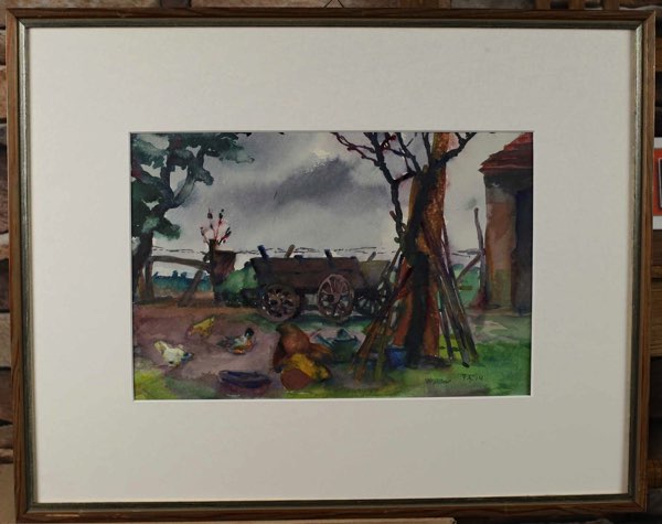 Paul Grünwald Aquarell antik Mahlow 1914