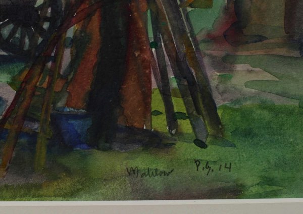 Paul Grünwald Aquarell antik Mahlow 1914