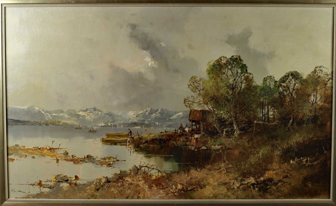 Paul Ingfried Henze Morro Ölgemälde Waldsee Landschaft
