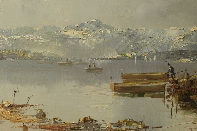 Paul Ingfried Henze Morro Ölgemälde Waldsee Landschaft