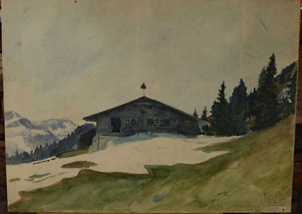 Paul Mayr Aquarell Kempten 1921