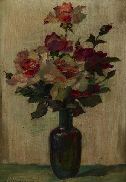 Paula Dittberner Ölgemälde antik 1946 Stillleben 1