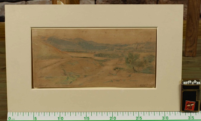 Carl Peter Burnitz 1824-1886 Aquarell von 1850 antik Falkenstein Landschaft 1