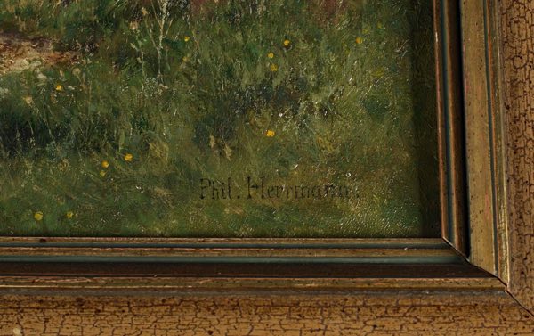 Philipp Ludwig Herrmann Ölgemälde antik Landschaft