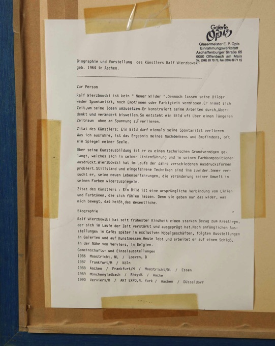 Ralf Wierzbowski Gemälde abstrakt Bankensammlung 2