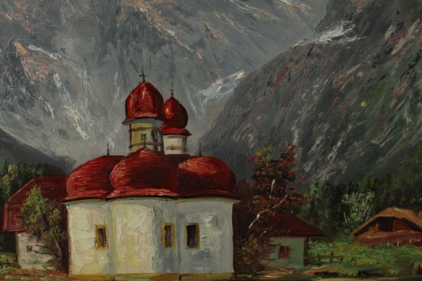 Richart Ölgemälde Königsee Kapelle