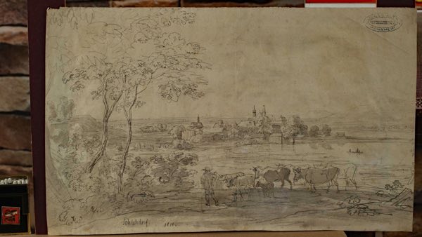 Schlehdorf 1811 Feder Zeichnung Oscar Auer