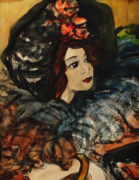 Skalitzki Lalicki Aquarell Dame Mode