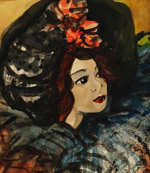 Skalitzki Lalicki Aquarell Dame Mode
