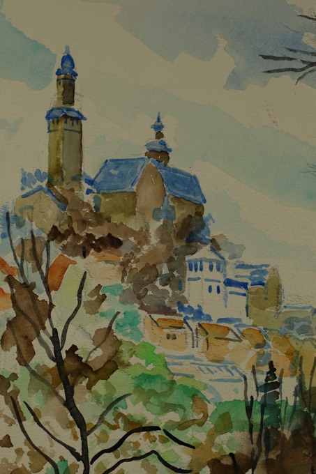 Soptil Aquarell Kronberg im Taunus Schloss