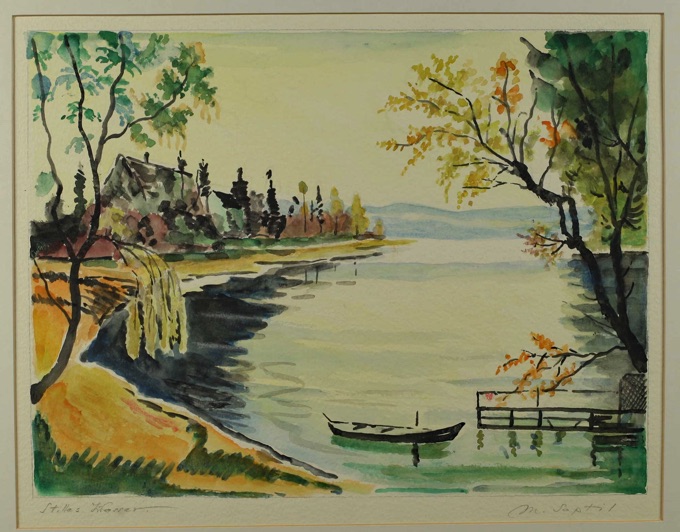 Soptil Aquarell älter stilles Wasser