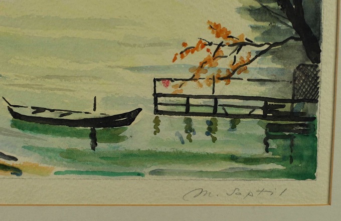 Soptil Aquarell älter stilles Wasser