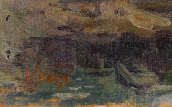 Stolze Stolzl Ölgemälde antik expressiv Marine
