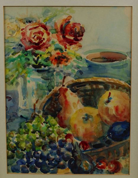 Theo Tschrepp Aquarell Blumen Obst