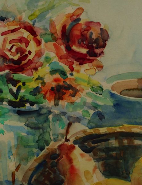 Theo Tschrepp Aquarell Blumen Obst