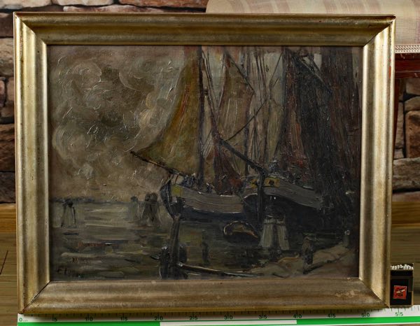 Toni Elster Ölgemälde antik Hafen Venedig