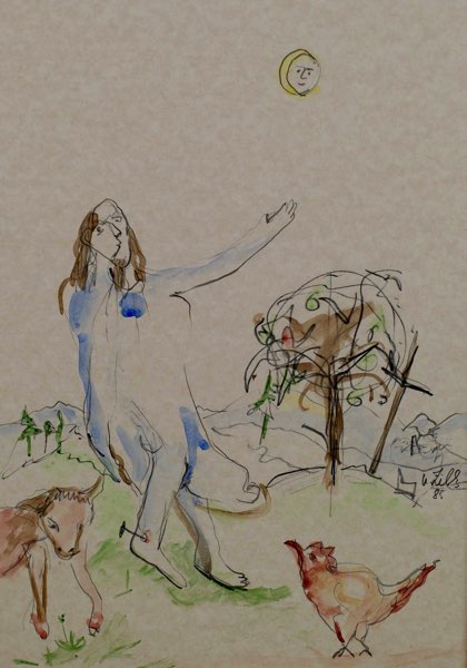 Ulrike Zilly Aquarell 1985 Tiere