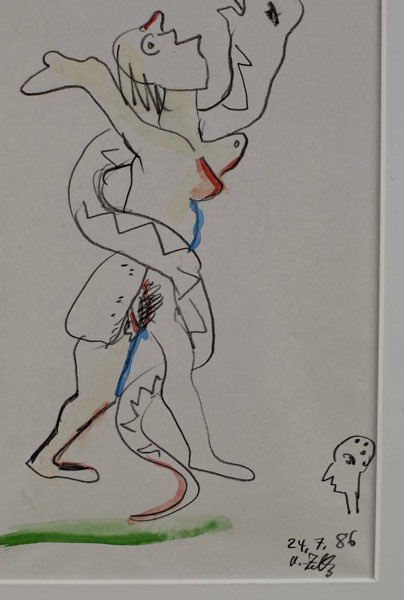 Ulrike Zilly Aquarell 1986 Schlange