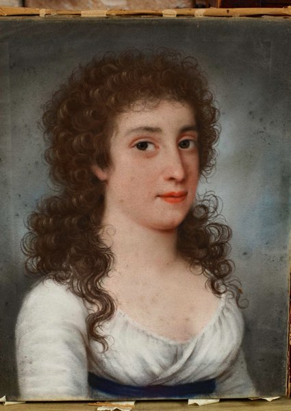 Umkreis Samuel Nahl Pastell antik Portrait Frau Hermburg