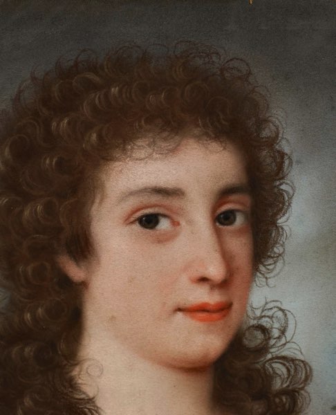 Umkreis Samuel Nahl Pastell antik Portrait Frau Hermburg