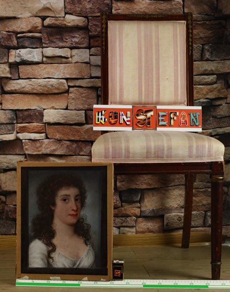 Umkreis Samuel Nahl Pastell antik Portrait Frau Hermburg