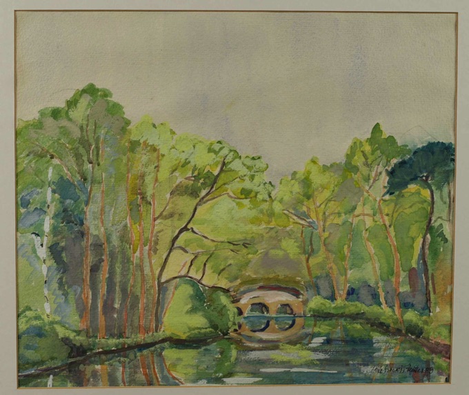 Vera Schröter Müller Aquarell Fluss Brücke