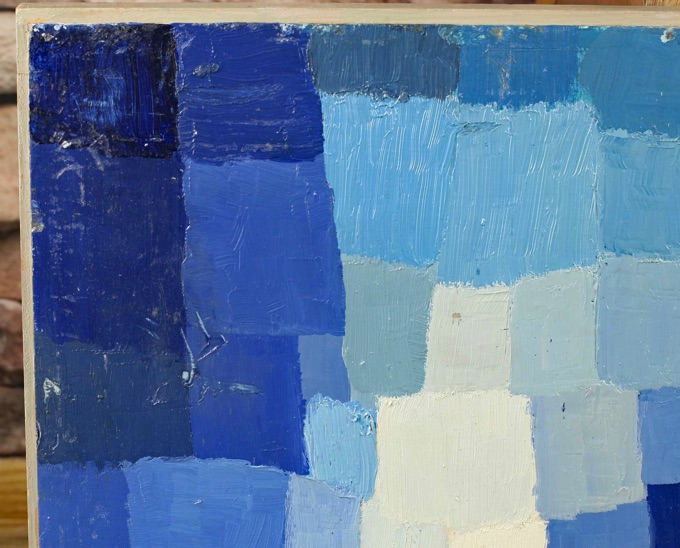 Verena Brixner Ölgemälde Komposition in blau