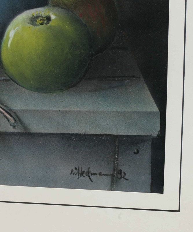 Walter Heckmann Gemälde Tempera Acryl Stillleben Physalis 1992