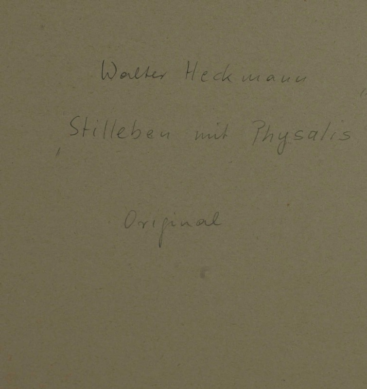 Walter Heckmann Gemälde Tempera Acryl Stillleben Physalis 1992
